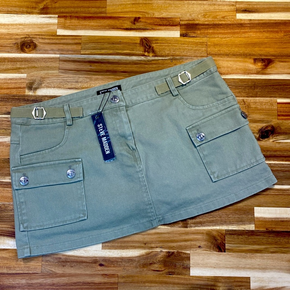 Steve Madden Krisha Mini Shirt  With Built In Shorts. Light Sage